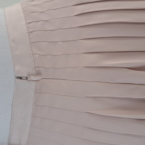 Ann Taylor pleated chiffon a line midi skirt cream off white sz6 - Picture 5 of 11